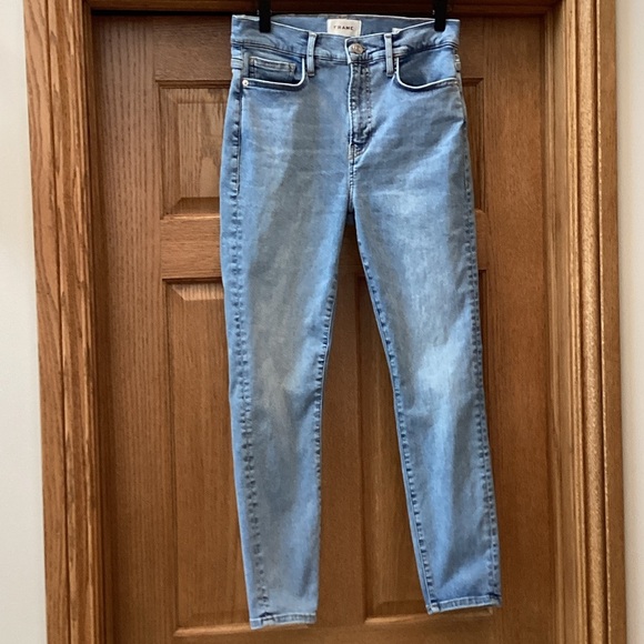 Frame Denim Light Wash, high rise Skinny cropped Jeans. Women’s size 28 - Picture 2 of 15
